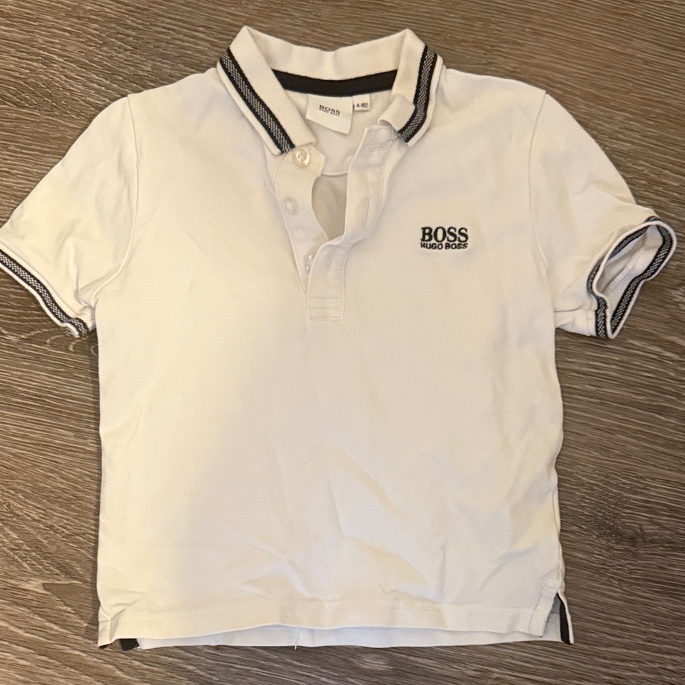 Hugo Boss Kids White Polo with Black Accents